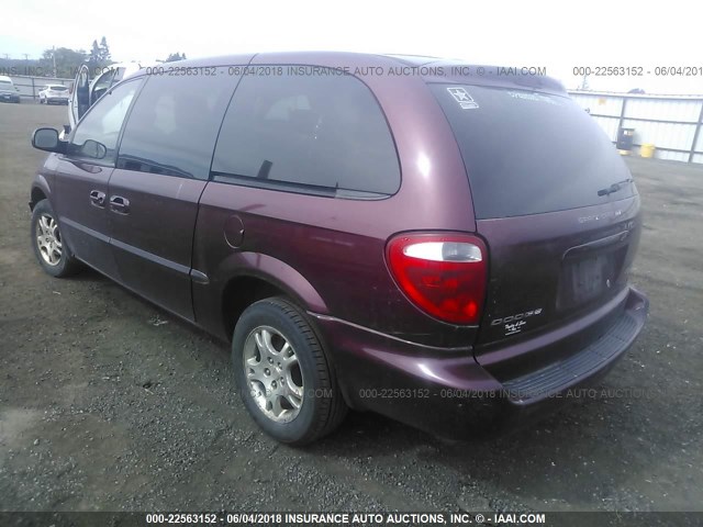 2B4GT44L22R565325 - 2002 DODGE GRAND CARAVAN SPORT BURGUNDY photo 3