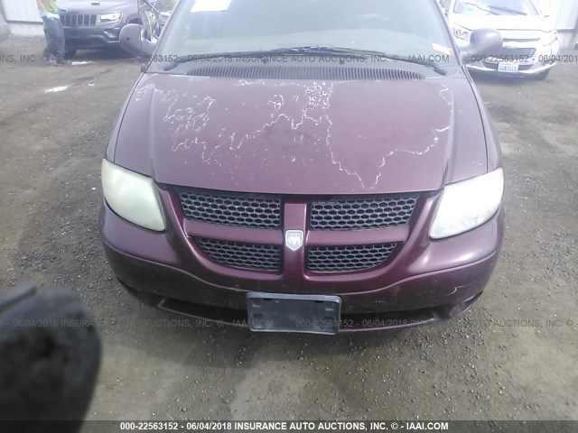 2B4GT44L22R565325 - 2002 DODGE GRAND CARAVAN SPORT BURGUNDY photo 6