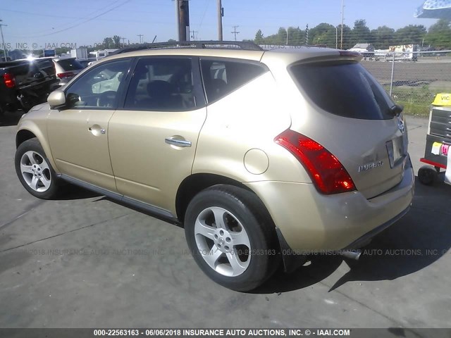 JN8AZ08W74W316344 - 2004 NISSAN MURANO SL/SE GOLD photo 3