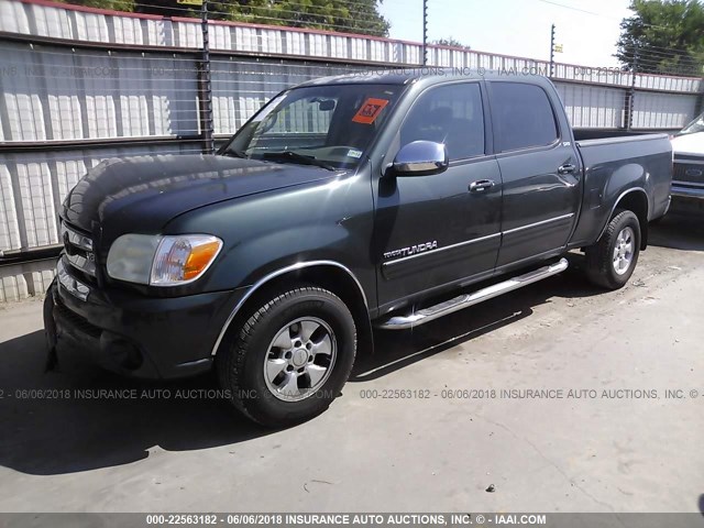 5TBET34185S495871 - 2005 TOYOTA TUNDRA DOUBLE CAB SR5 GREEN photo 2