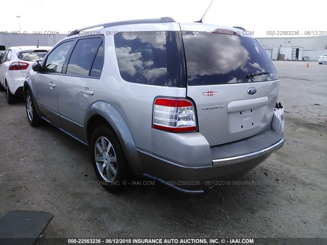 1FMDK02W68GA45326 - 2008 FORD TAURUS X SEL SILVER photo 3