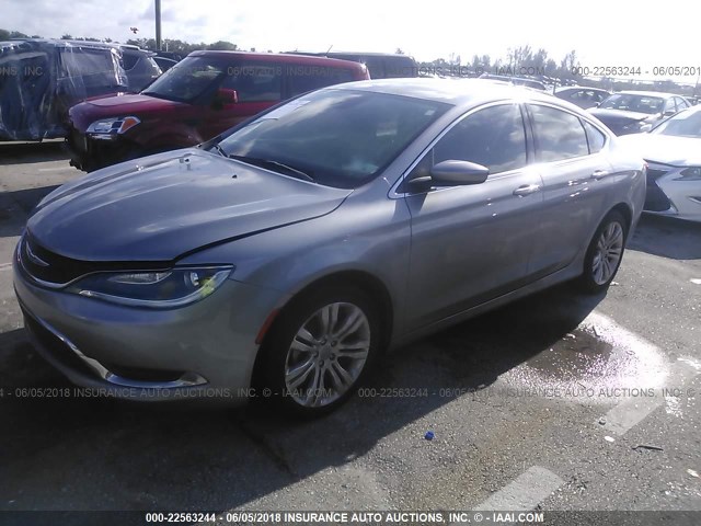 1C3CCCAB0GN103541 - 2016 CHRYSLER 200 LIMITED SILVER photo 2