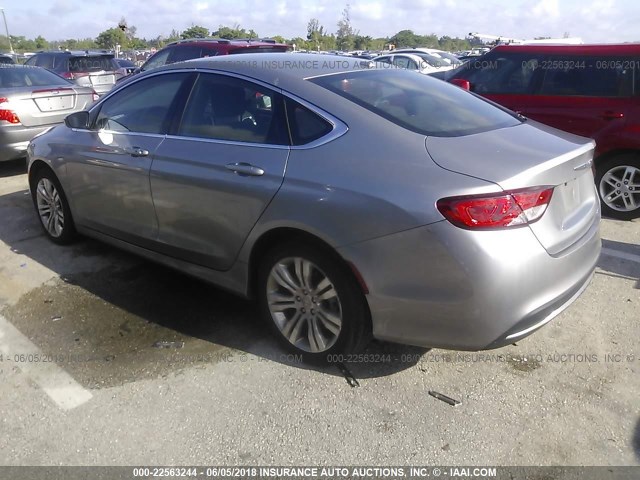 1C3CCCAB0GN103541 - 2016 CHRYSLER 200 LIMITED SILVER photo 3