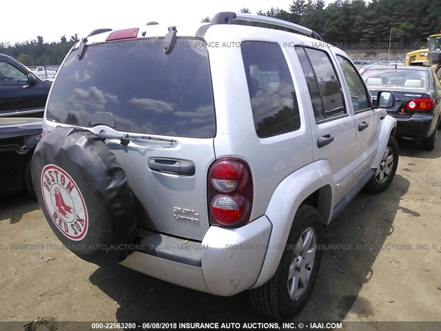 1J8GL58K85W539228 - 2005 JEEP LIBERTY LIMITED SILVER photo 4