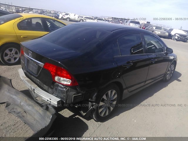 19XFA1F98AE003837 - 2010 HONDA CIVIC EXL BLACK photo 4