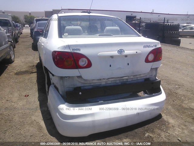 1NXBR32E43Z024335 - 2003 TOYOTA COROLLA CE/LE/S WHITE photo 6