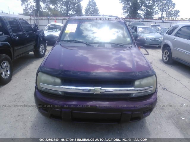 1GNDS13S542300634 - 2004 CHEVROLET TRAILBLAZER LS/LT MAROON photo 6