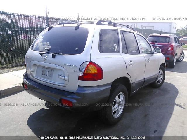 KM8SC13D43U502345 - 2003 HYUNDAI SANTA FE GLS/LX SILVER photo 4