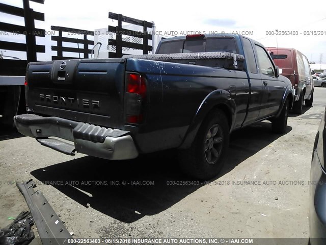 1N6DD26S61C312332 - 2001 NISSAN FRONTIER KING CAB XE BLUE photo 4