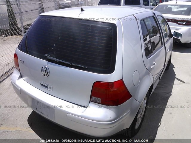 9BWGK61JX24022608 - 2002 VOLKSWAGEN GOLF GLS SILVER photo 4