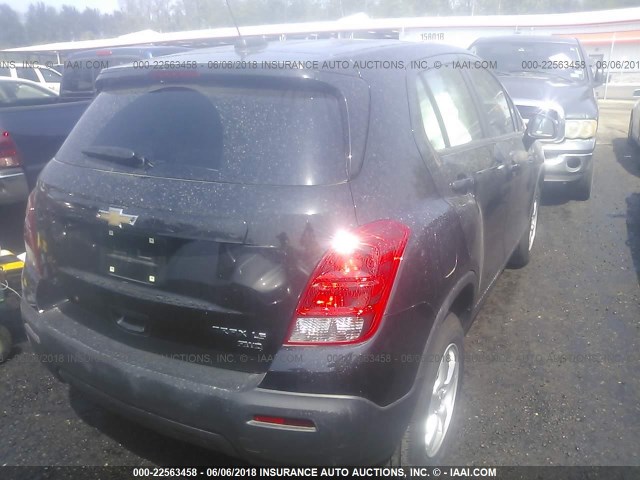 3GNCJPSB6FL251707 - 2015 CHEVROLET TRAX 1LS BLACK photo 4