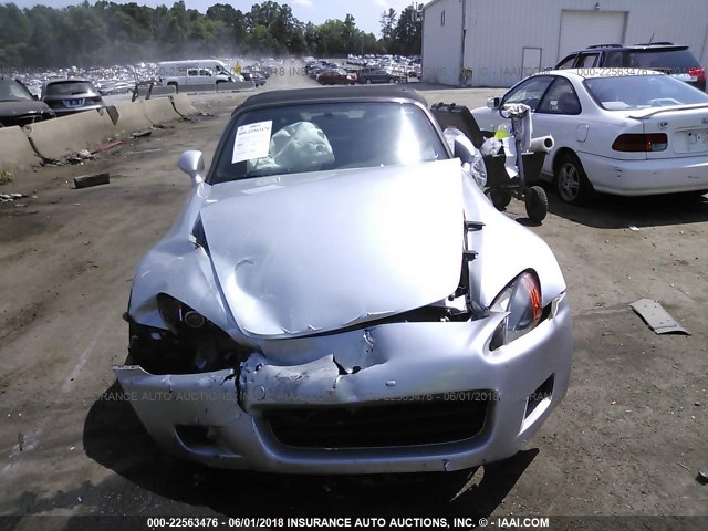 JHMAP11433T000034 - 2003 HONDA S2000 SILVER photo 6