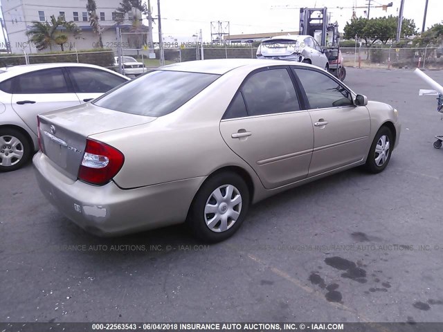 4T1BE32K52U639332 - 2002 TOYOTA CAMRY LE/XLE/SE 金色 照片 4