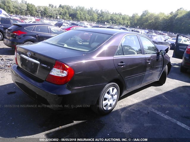 4T1BE32K12U627680 - 2002 TOYOTA CAMRY LE/XLE/SE 棕色 照片 4