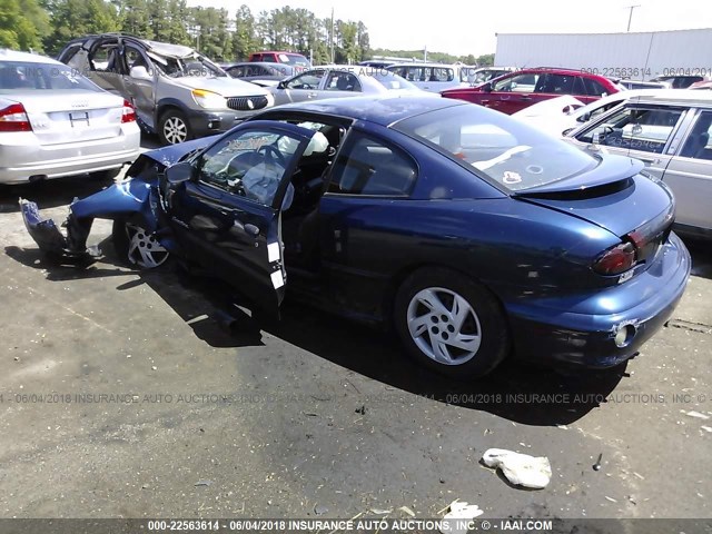 1G2JB1245Y7456460 - 2000 PONTIAC SUNFIRE SE BLUE photo 3