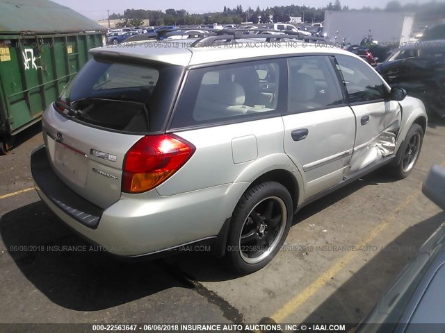 4S4BP61C057345359 - 2005 SUBARU LEGACY OUTBACK 2.5I GRAY photo 4