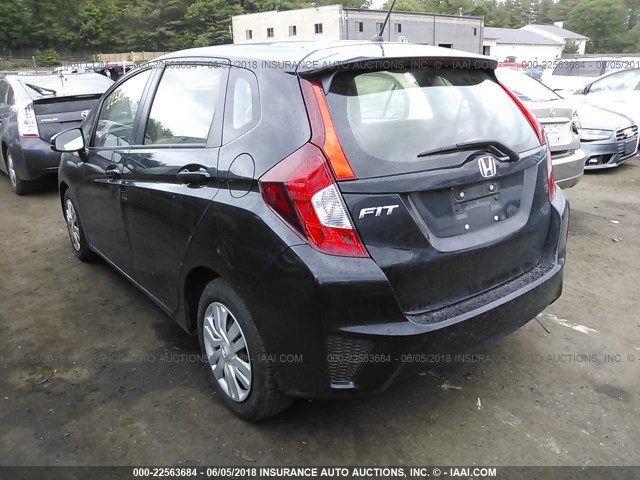 JHMGK5H54GX000380 - 2016 HONDA FIT LX BLACK photo 3