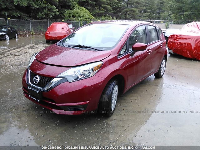 3N1CE2CP4HL371120 - 2017 NISSAN VERSA NOTE S/S PLUS/SV/SL/SR RED photo 2