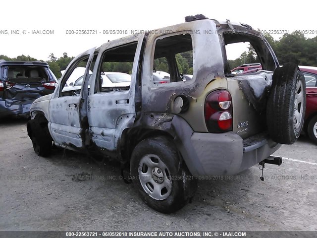 1J4GL48K56W163469 - 2006 JEEP LIBERTY SPORT BROWN photo 3