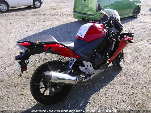 MLHPC4419D5003484 - 2013 HONDA CBR500 R RED photo 4