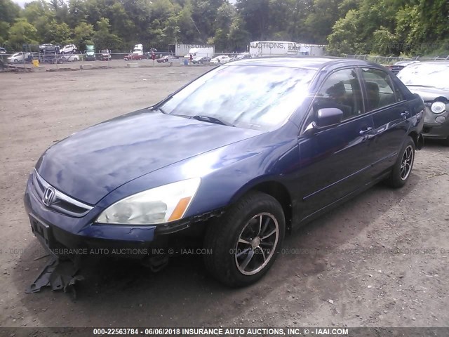 1HGCM56156A064327 - 2006 HONDA ACCORD VALUE BLUE photo 2