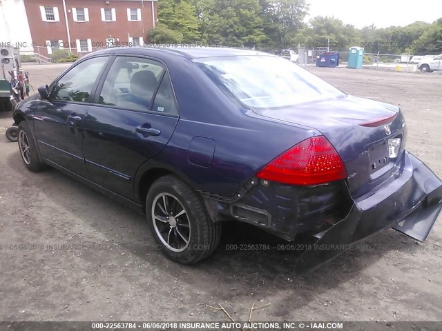 1HGCM56156A064327 - 2006 HONDA ACCORD VALUE BLUE photo 3