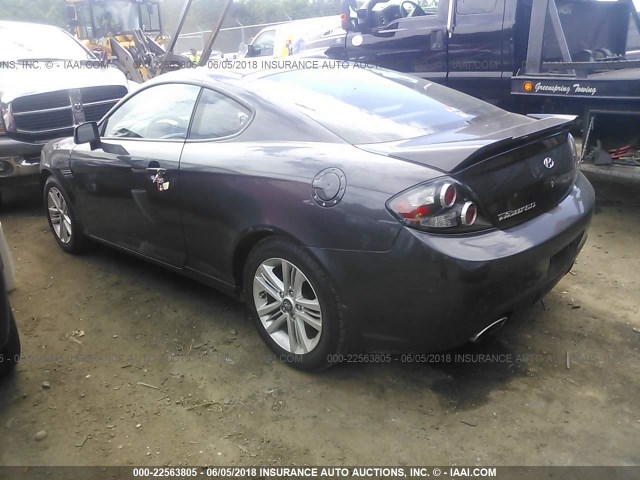 KMHHM66DX8U275007 - 2008 HYUNDAI TIBURON GS GRAY photo 3