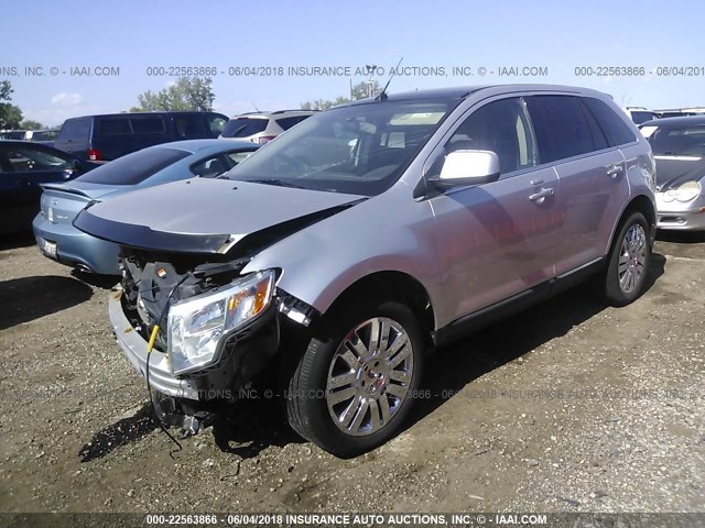 2FMDK4KC9ABA92196 - 2010 FORD EDGE LIMITED SILVER photo 2