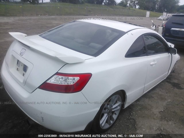 2HGFG21577H710208 - 2007 HONDA CIVIC SI WHITE photo 4