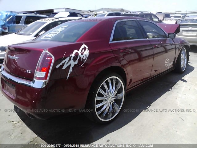 2C3CCAAG3EH127922 - 2014 CHRYSLER 300 MAROON photo 4