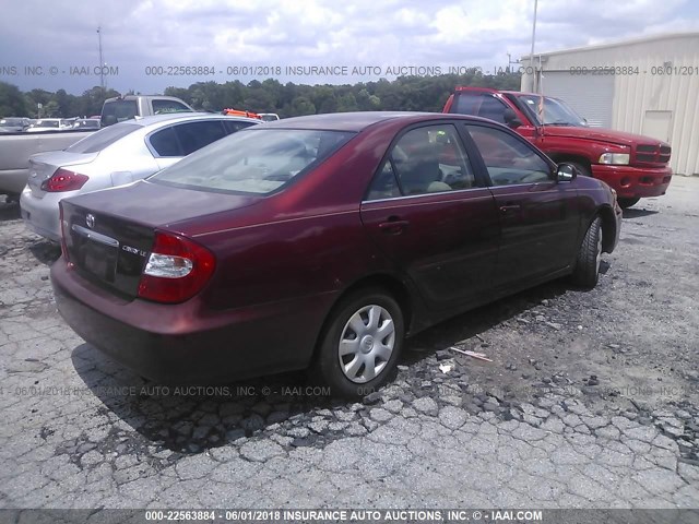 4T1BE32K64U308374 - 2004 TOYOTA CAMRY LE/XLE/SE წითელი ფოტო 4
