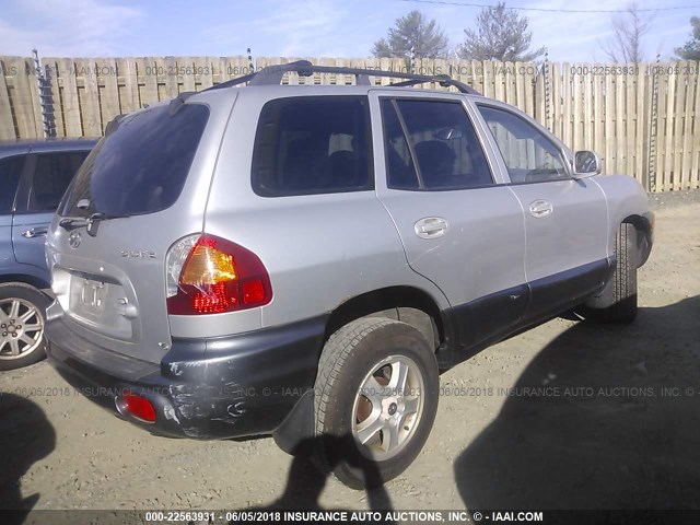 KM8SC83D91U111407 - 2001 HYUNDAI SANTA FE GLS/LX SILVER photo 4