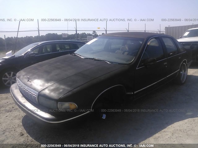 1G1BL53E0PW142076 - 1993 CHEVROLET CAPRICE CLASSIC BLACK photo 2