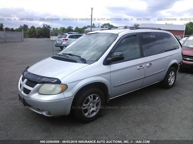 2B4GP44341R383306 - 2001 DODGE GRAND CARAVAN SPORT GRAY photo 2