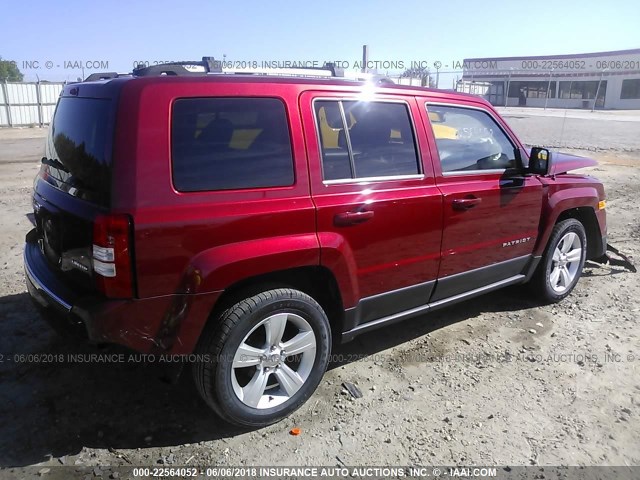 1C4NJPCB1DD174666 - 2013 JEEP PATRIOT LIMITED BURGUNDY photo 4