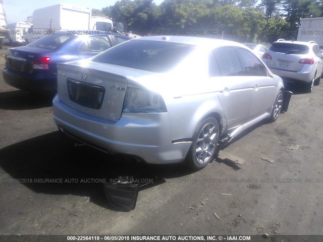 19UUA76587A016060 - 2007 ACURA TL TYPE S SILVER photo 4