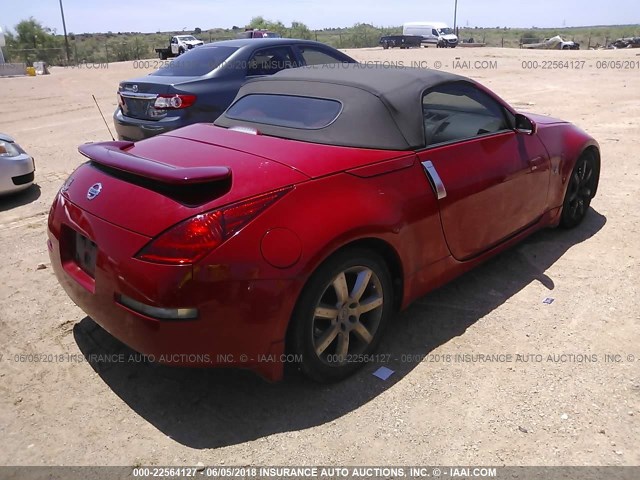 JN1AZ36A34T014476 - 2004 NISSAN 350Z ROADSTER RED photo 4