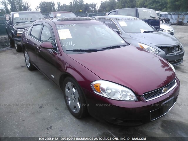 2G1WD58C489246604 - 2008 CHEVROLET IMPALA SUPER SPORT MAROON photo 1