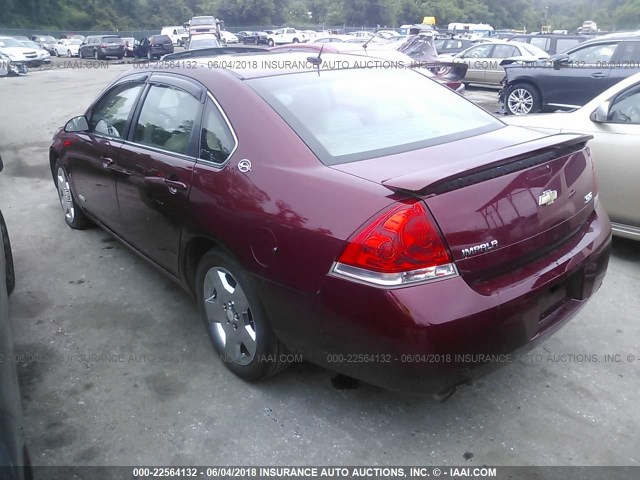 2G1WD58C489246604 - 2008 CHEVROLET IMPALA SUPER SPORT MAROON photo 3