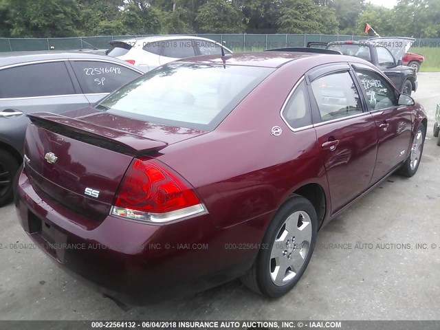 2G1WD58C489246604 - 2008 CHEVROLET IMPALA SUPER SPORT MAROON photo 4