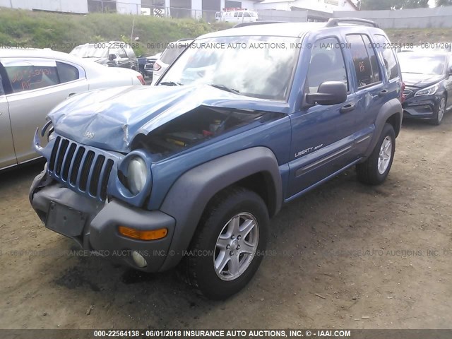 1J4GL48K13W607037 - 2003 JEEP LIBERTY SPORT/FREEDOM ლურჯი ფოტო 2