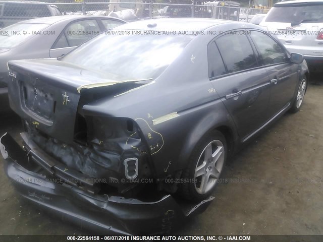 19UUA65555A079402 - 2005 ACURA TL GRAY photo 4