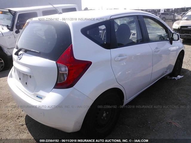 3N1CE2CP4EL377978 - 2014 NISSAN VERSA NOTE S/S PLUS/SV/SL WHITE photo 4