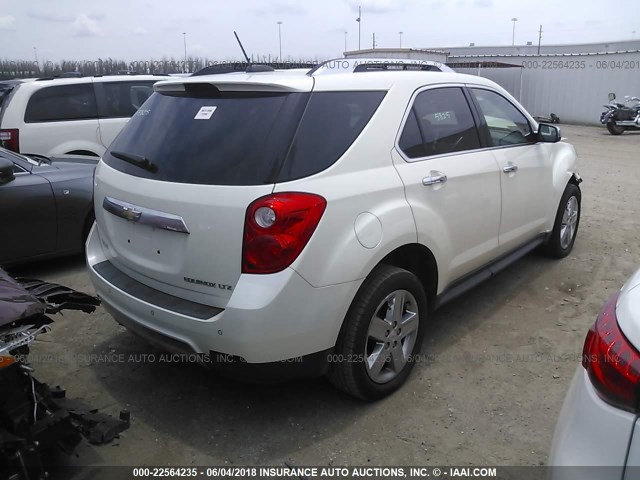 1GNALDEK2FZ103297 - 2015 CHEVROLET EQUINOX LTZ WHITE photo 4