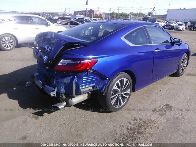 1HGCT2B89HA007426 - 2017 HONDA ACCORD EXL BLUE photo 4