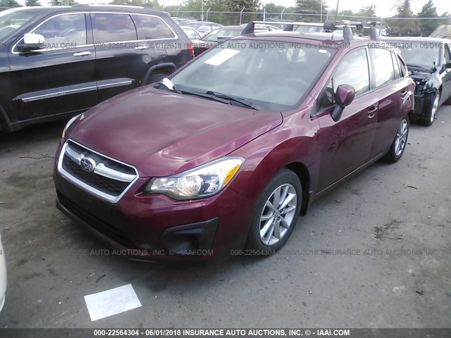 JF1GPAC62D2879971 - 2013 SUBARU IMPREZA PREMIUM BURGUNDY photo 2