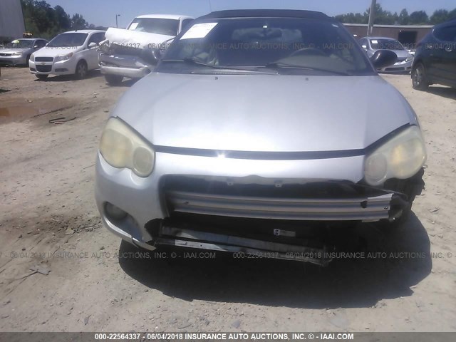 1C3EL65R64N256227 - 2004 CHRYSLER SEBRING LIMITED SILVER photo 6