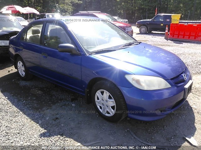 1HGES16344L013962 - 2004 HONDA CIVIC DX VP BLUE photo 1