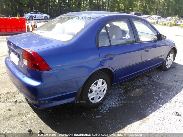 1HGES16344L013962 - 2004 HONDA CIVIC DX VP BLUE photo 4