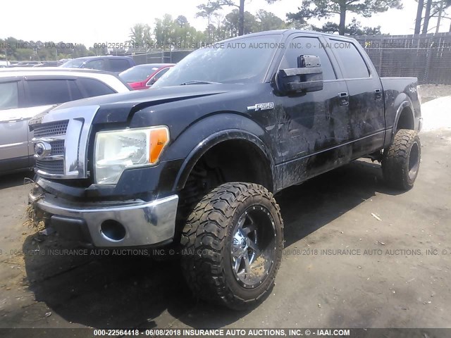 1FTPW14V49FA07231 - 2009 FORD F150 SUPERCREW BLACK photo 2